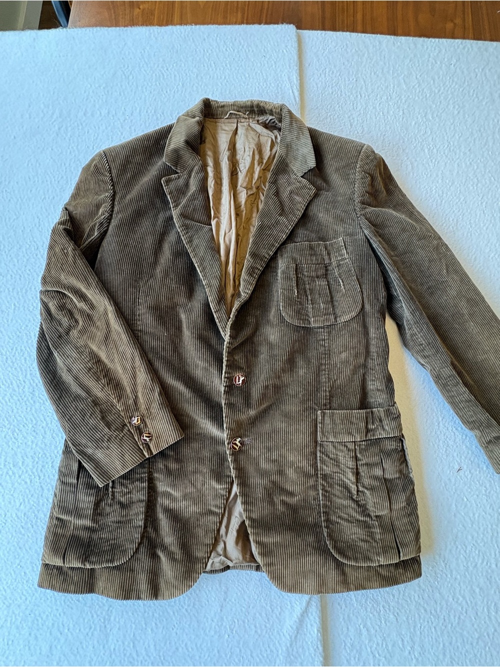 Vintage Polo Ralph Lauren Brown Corduroy Blazer with Horse Enamel Buttons